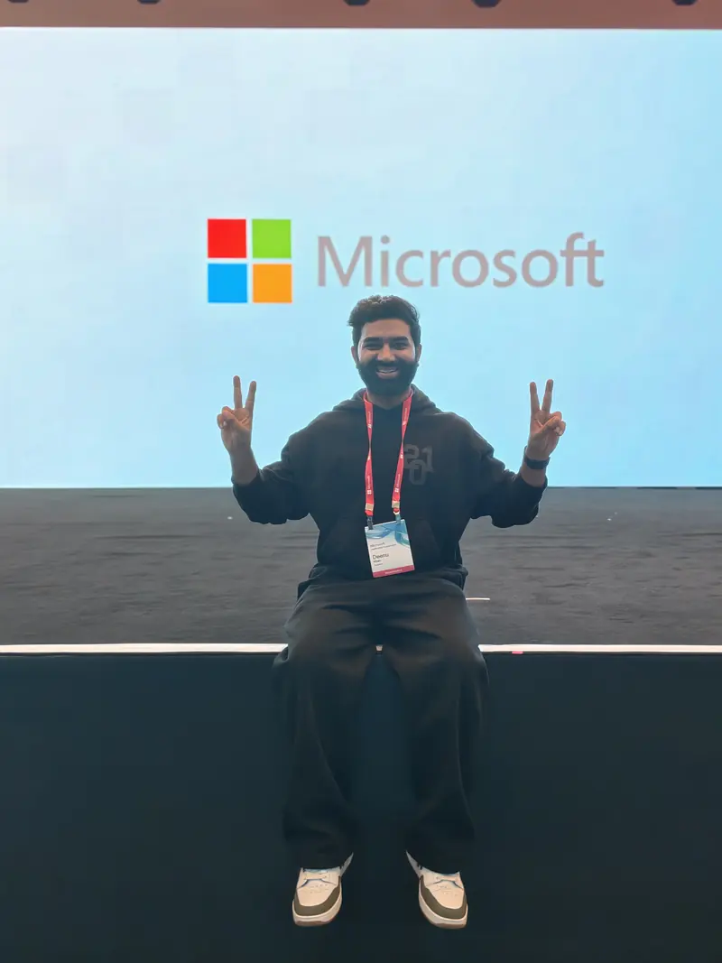 On the Microsoft stage